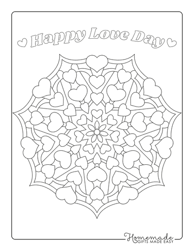 Heart Coloring Pages Mandala 2 for Adults
