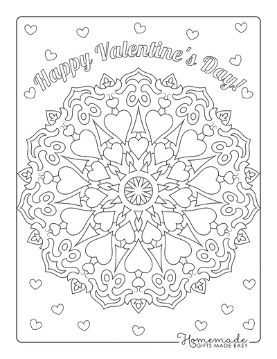 Heart Coloring Pages Mandala 4 for Adults