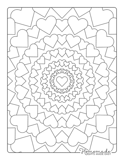 Heart Coloring Pages Mandala