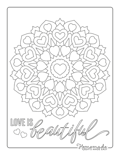 Heart Coloring Pages Mandala for Adults