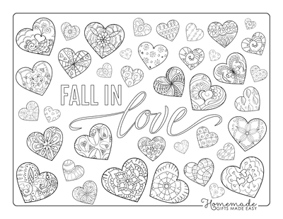 Heart Coloring Pages Mini Hearts Doodle Page