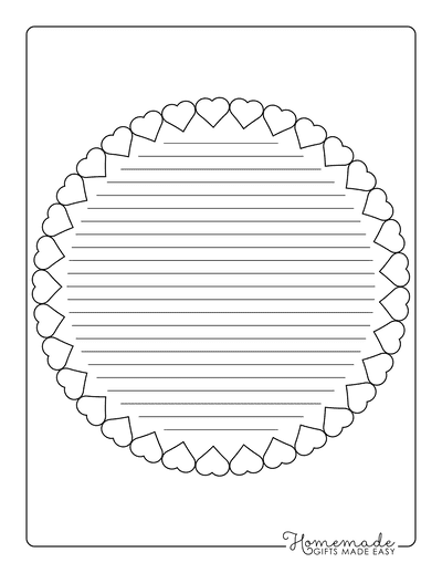 Heart Coloring Pages Round Border Made of Hearts