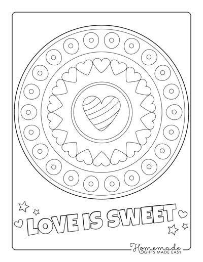 Heart Coloring Pages Simple Mandala 2