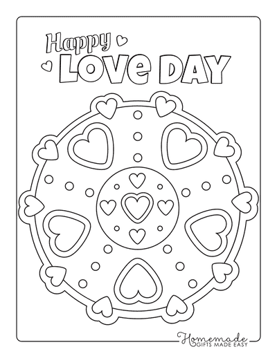 Heart Coloring Pages Simple Mandala