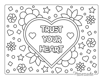 Heart Coloring Pages Trust Your Heart