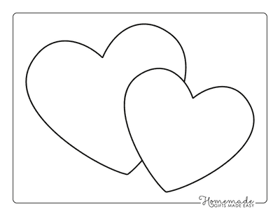 Heart Coloring Pages Two Hearts