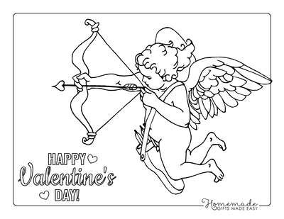 Heart Coloring Pages Vintage Style Cupid With Bow