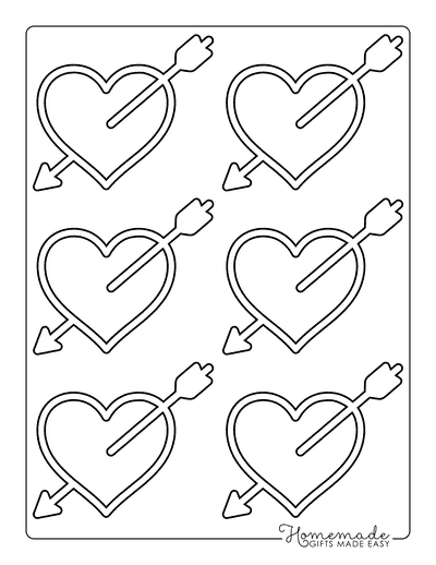 Heart Template Arrow Heart Small