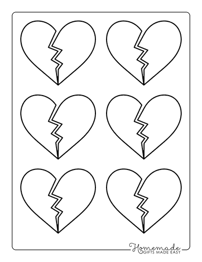 Heart Template Broken Heart Small