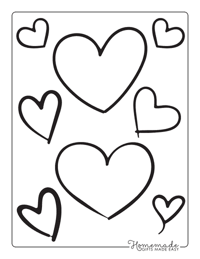 Heart Template Doodle Handdrawn Hearts Assorted