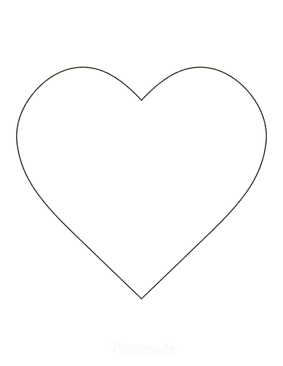 Heart Template Simple Classic Outline Large