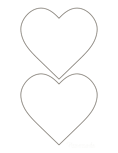 Heart Template Simple Classic Outline Medium