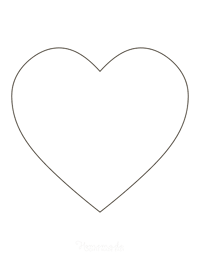 Heart Template Simple Rounded Outline Large
