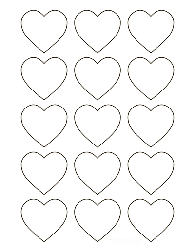 Heart Template Simple Rounded Outline Mini