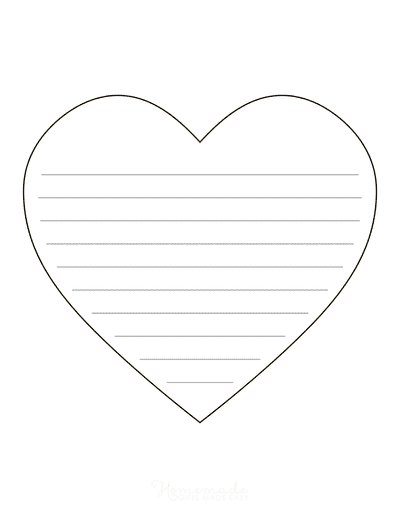 Heart Template With Lines for Writing Large