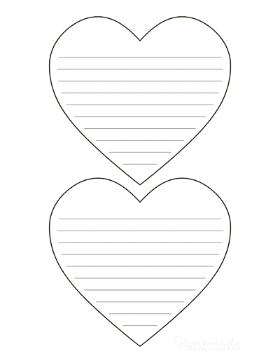 Heart Template With Lines for Writing Medium