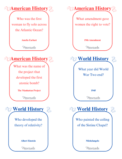 History Trivia Questions American World