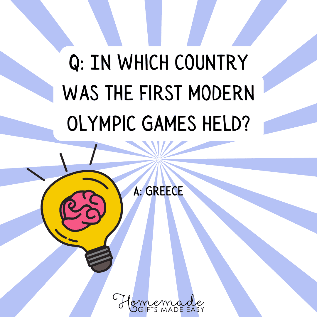 history trivia questions where were the first olympics held?
