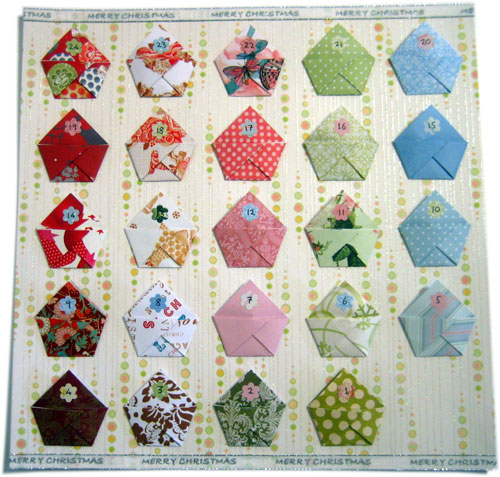 origami homemade advent calendar pattern