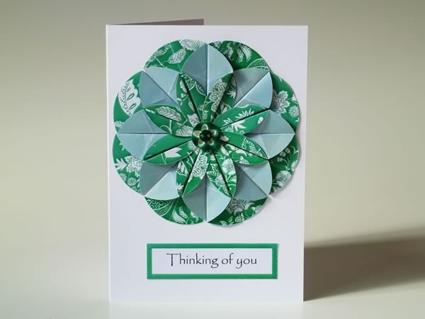 Homemade card ideas origami dahlia flower