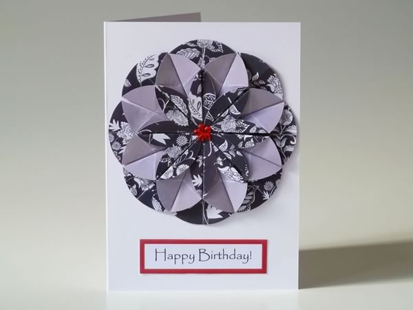 Homemade card ideas origami dahlia flower