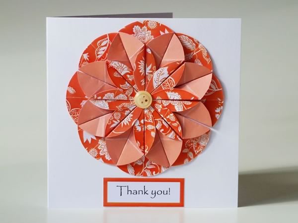 Homemade card ideas origami dahlia flower