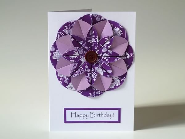 Homemade card ideas origami dahlia flower