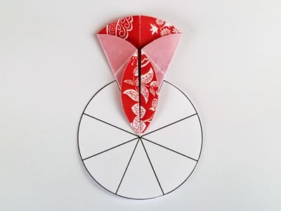 Homemade card ideas - dahlia origami flower step 7c