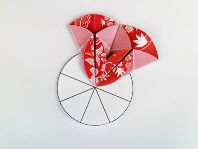 Homemade card ideas - dahlia origami flower step 7d