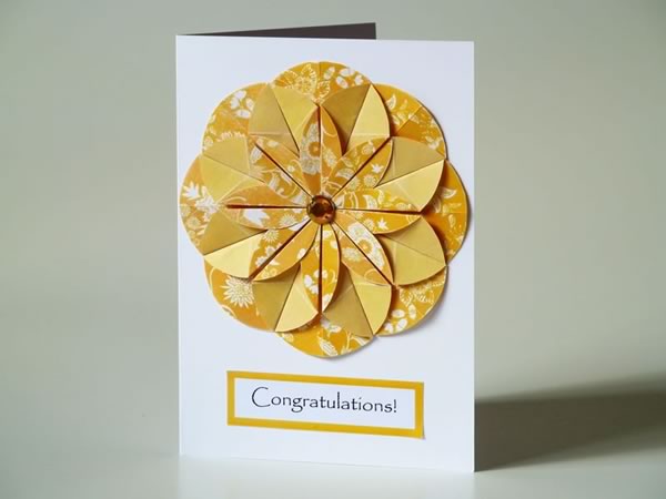 Homemade card ideas origami dahlia flower
