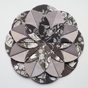grey origami dahlia flower