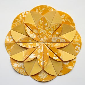 yellow origami dahlia flower