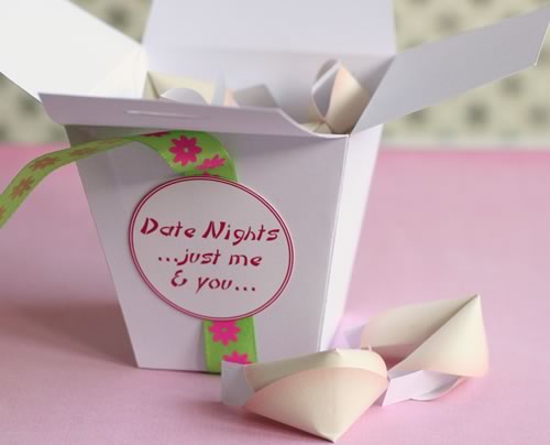 chinese take out gift box medium  pink