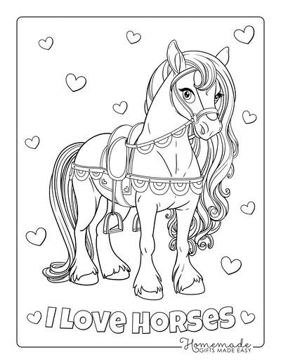 Horse Coloring Book for Girls Ages 8-12: Coloring Pages for Kids