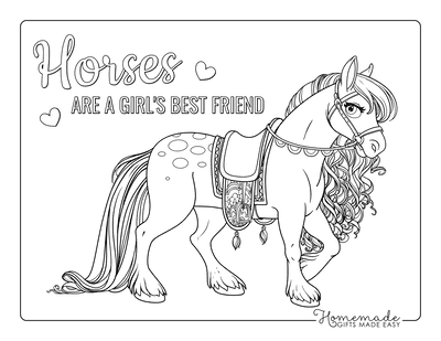 Horse Coloring Pages Beautiful Detailed Flowing Mane Tail