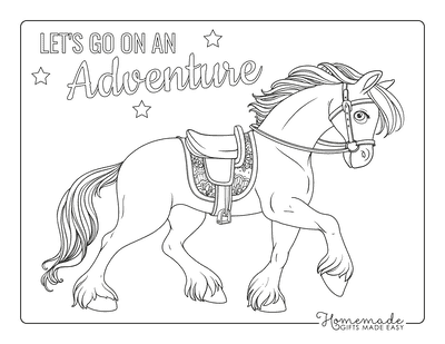 Horse Coloring Pages Beautiful Detailed Side View