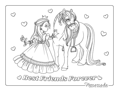 Horse Coloring Pages Beautiful Horse Princess Rose