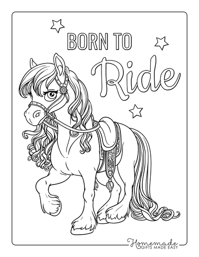 Horse Coloring Pages Beautiful Walking Flowing Mane