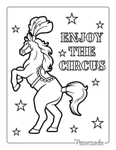 Horse Coloring Pages Circus Horse Standing