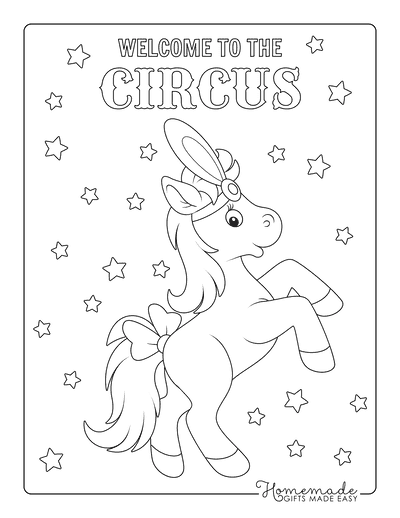 Horse Coloring Pages Circus Stars