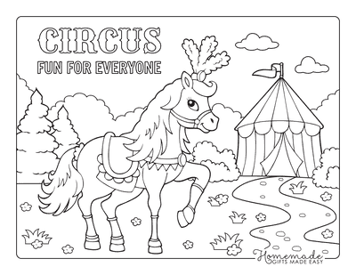 Horse Coloring Pages Circus Tent Costume