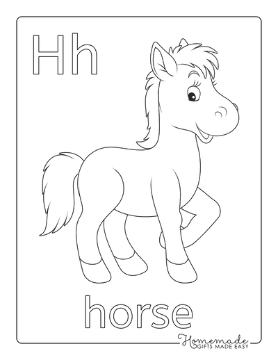 Horse Coloring Pages Cute Horse Outline Preschoolers