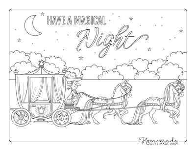 Horse Coloring Pages Horse Drawn Carriage