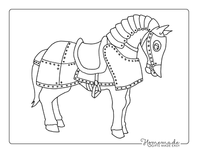 Horse Coloring Pages in Armor