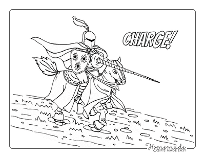 Horse Coloring Pages Knight Horse Armor Lance