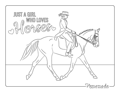 Horse Coloring Pages Lady Riding Elegant