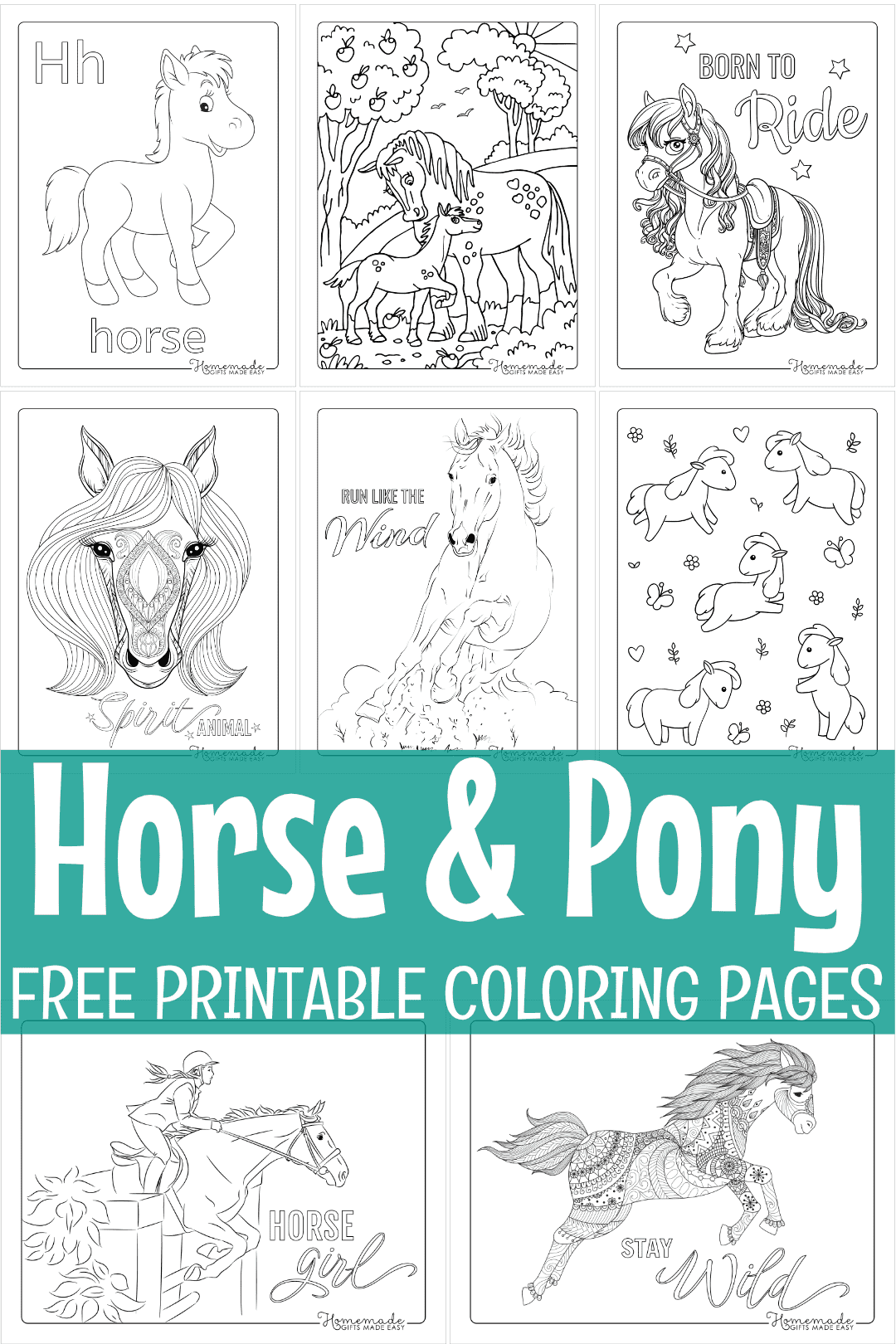 free printable horse coloring pages