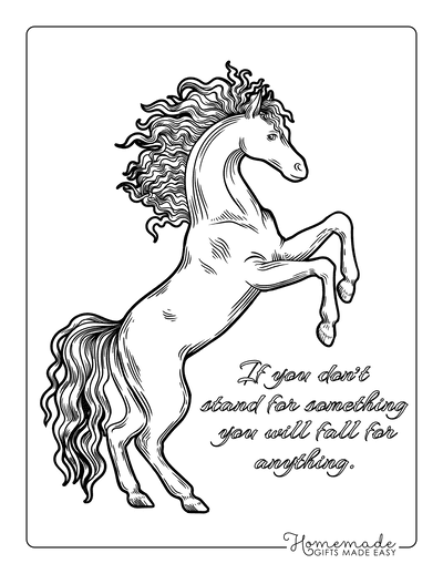 Horse Coloring Pages Rearing Sketch