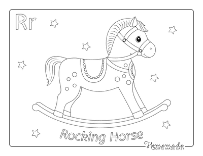Horse Coloring Pages Rocking Horse Preschoolers