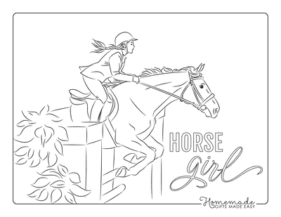 Horse Coloring Pages Show Jumping